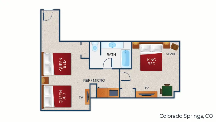 The floorplan for the Royal Wolf Suite